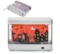 XIAOXIAOYU Halloween Fake Aquarium,Halloween Aquarium Lampe | Fischlicht dekorative Aquariumlampe gefalschtes Aquarium mit beweglichem Geim,Fake Aquarium LED Halloween Licht