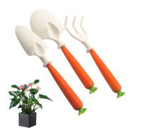 XIAOXIAOYU Herramientas De Jardín Para,Pala y Rastrillo de Mango Zanahoria | Set De Herramientas De Jardín - Deplantador para Plantación Excavación Trasplante Césped Playa Juego Exterior Bandeja