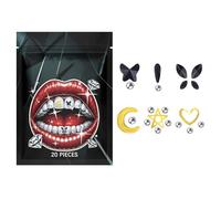 XIAOXIAOYU Joyería de dientes, joyería de piedras preciosas de dientes - Gemas de dientes de para niñas,Kit de piedras preciosas dentales de, kit de joyería de, deslumbrante con un