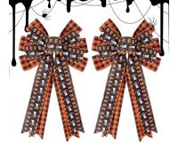 XIAOXIAOYU Nudos de otoño para Coronas,Nudos de Halloween para Coronas - Gran de Corona de otoño 2X cableado,Suministros de Fiesta de Halloween Fantasma de telaraña de Calabaza, Puerta de