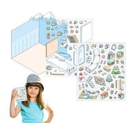XIAOXIAOYU Pegatinas de escenario de dibujos animados, pegatinas de paisajismo, Decal de casa de apilamiento visual, Portátil Escena en miniatura 3D Pegatinas para familia, amigos, niñas