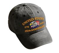 XIAOXIAOYU Sombrero del 250 Cumpleaños - Gorras retro ajustables | Sombrero de 250 años de cumpleaños, ideal para fiestas, playa, exterior,