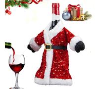 XIAOXIAOYU Suéter navideño con Botella de Vino,Cubierta para Botella de Vino suéter navideño,Decoración de Botella de Vino Hecha a Mano Abrigo de Botella de suéter de Papá Noel - Fundas Decorativas