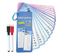 XIAOXIAOYU Tarjetas Flash de matemáticas - 15 Tarjetas Flash de multiplicación y división | Tarjetas Flash de Estudio de práctica de división con bolígrafos de borrado en para 3er Grado, Clase de