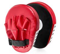 xiaoxiaozhijia 1 Par Manoplas Boxeo,Paos Muay Thai,Pao de Boxeo,Almohadillas de Entrenamiento adecuadas para Taekwondo, Muay Thai y kárate (Rojo)