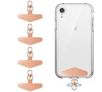 xiaoxiaozhijia 4 Pizza 0.3mm Cadena de Teléfono Móvil Almohadillas Universales,Patches para Cuerda para Movil con 360°Articulación Giratoria de Acero Inoxidable para Todos los Casos (Oro rosa)