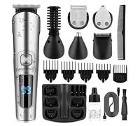 XiaoXIN Juego de cortapelos 6 en 1 para hombres, recortadora de vello corporal eléctrica, afeitadora de barba, recortadora de nariz, kit de corte de pelo, cortador de grabado, peines guía, totalmente