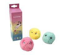 XIAOXIONG 3 unidsset mullidas bolas de juguete para gatos interactivas con sonidos de canto de animales realistas, rana grillo pájaro gatito recargable juguetes de hierba gatera juguetes para gatos