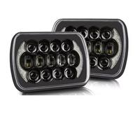 XIAOYANS Juego De Faros Delanteros Para Jeep Para Cherokee XJ Para Wrangler YJ H6054 5x7 7x6 Faros delanteros LED Luz alta Para señal de giro Para DRL Faro Principal(2x Black C)