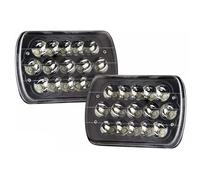 XIAOYANS Juego De Faros Delanteros Para Jeep Para Cherokee XJ Para Wrangler YJ H6054 5x7 7x6 Faros delanteros LED Luz alta Para señal de giro Para DRL Faro Principal(2x Black D)