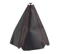 XIAOYANS Pomo Cambios Palanca Collar Cambio Coche Cuero PU Universal Funda Perilla Palanca Manual Fibra Carbono Color Negro(Red line)