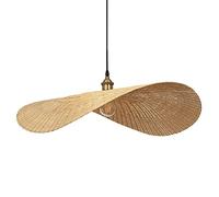 XIAOYINGU Iluminación De Suspensión Interior Elegante Francesa Lámpara Colgante Grande De Ratán De Bambú Lámparas Colgantes De Diseño Una Sola Capa Colgante Colgante Tejido Hecho A Mano Para Dormitori