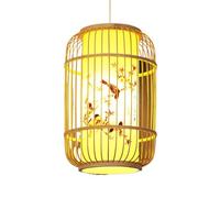 XIAOYINGU Lámpara De Araña Vintage con Pantalla De Madera Lámpara Colgante Estilo Jaula De Pájaros con Dibujos De Estilo Chino Luces Colgantes Decorativas De Bambú Lámpara Colgante