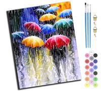 XIAOYOUQIAN Abstract Art People Walking In The Rain,Pintar Por Numeros Adultos Art - Manualidades Pintura Acrilica Kit Cuadro Diy Completo - 40X50Cm,Con Marco