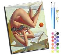 XIAOYOUQIAN Abstract Girl Lonely,Pintar Por Números Para Adultos Niños,16X20 Pulgadas,Diy Número Kits De Pintura,Pintado A Mano Pintura Al Óleo Arte De Regalos,Con Marco