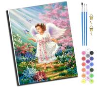XIAOYOUQIAN Angel On The Grass,Pintar Por Numeros Para Adultos,Pintura Por Números Niños Con Pinceles Y Pinturas,Diy Pintura Al Óleo Para El Hogar Regalo,40X50Cm,Sin marco