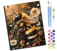 XIAOYOUQIAN Bees In The Jungle,Pintar Por Numeros Adultos,Diy Pintura Por Números,Kit De Pintura Al Óleo De Lienzo Diy Para Niños Con Pinceles,40 X 50Cm,Sin marco