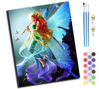 XIAOYOUQIAN Butterfly Fairy And Bird,Pintar Por Numeros Adultos,Diy Pintura Por Números,Kit De Pintura Al Óleo De Lienzo Diy Para Con Pinceles,Pigmento Acrílico,40 X 50Cm,Sin marco