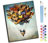 XIAOYOUQIAN Butterfly Hot Air Balloon Couple,Pintar Con Numeros Para Adultos,Diy Pintura Por Números Decoraciones Para El Hogar,40X50Cm,Sin marco