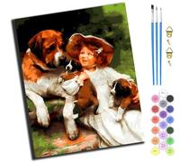 XIAOYOUQIAN Caucasian Shepherd Companion,Pintar Por Numeros Adultos,Diy Pintura Por Números,Kit De Pintura Al Óleo De Lienzo Diy Para Con Pinceles,Pigmento Acrílico,40 X 50Cm,Sin marco