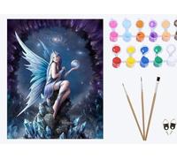 XIAOYOUQIAN Chica con alas de hada，Pintar por Numeros Adultos, DIY Pintura por Números, Kit de Pintura al óleo de Lienzo DIY para Niños con Pinceles, 40 x 50cm,sin marco
