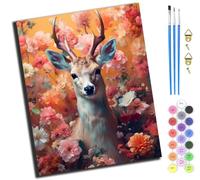 XIAOYOUQIAN Deer In The Bush,Pintar Por Numeros Adultos,Diy Pintura Por Números，Con Pinceles Y Pintura Acrilica,40X50 Cm,Sin marco