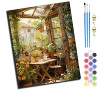 XIAOYOUQIAN Flower Room Under The Sun,Pintar Por Numeros,Diy Cuadro Al Óleo Con Números Para Kit De Pintura Al Óleo Digital Para Adultos Y Niños De Regalos,40X50Cm,Sin marco