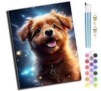 XIAOYOUQIAN Golden Retriever Puppy,Pintura Por Números,40X50Cm,Diy Kit De Pintar Con Números,Pintura Al Óleo Con Pinceles Y Pigmento Acrílico Para Adultos Y Niños,Sin marco