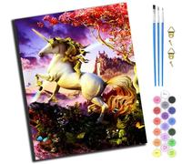 XIAOYOUQIAN Jumping Unicorn,Pintar Por Numeros,Diy Cuadro Al Óleo Con Números Para Kit De Pintura Al Óleo Digital Para Adultos Y Niños De Regalos,40X50Cm,Sin marco