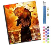 XIAOYOUQIAN Lonely Girl Holding An Umbrella,Pintura Por Números Para Adultos Niños Principiantes,40 X 50 Cm,Pintura Con 3 Pinceles Niños Painting By Number Kit,Con Marco