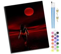 XIAOYOUQIAN Naked Woman Running Towards The Moon,Pintar Por Numeros Adultos - Manualidades Pintura Acrilica Kit Cuadro Diy Completo - 40X50Cm -Sin marco