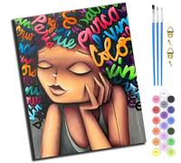 XIAOYOUQIAN Street Abstract Graffiti Girl Art,Pintar Por Numeros Adultos Art - Manualidades Pintura Acrilica Kit Cuadro Diy Completo - 40X50Cm,Sin marco