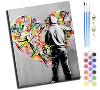 XIAOYOUQIAN Street Art Love Graffiti,Pintar Por Numeros Adultos - Manualidades Pintura Acrilica Kit Cuadro Diy Completo - 40X50Cm -Sin marco