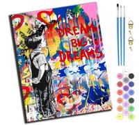 XIAOYOUQIAN Street Graffiti Art Boy Dream,Pintura Por Números Para Adultos Niños Principiantes,40 X 50 Cm,Pintura Con 3 Pinceles Niños Painting By Number Kit,Sin marco