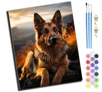 XIAOYOUQIAN Sunset Shepherd Dog,Pintar Por Numeros,Diy Cuadro Al Óleo Números Kit De Pintura Al Óleo Para Adultos Y Niños De Lienzo Decoración Para El Hogar,40X50Cm,Sin marco