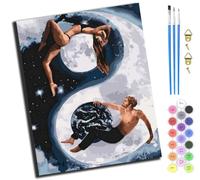 XIAOYOUQIAN Yin Yang Tai Chi Men And Women,Pintar Por Numeros Adultos Art - Manualidades Pintura Acrilica Kit Cuadro Diy Completo - 40X50Cm,Sin marco