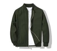 XiaoYouYu Chaqueta bomber para hombre, a la moda, elegante, ligera, cortavientos, primavera, otoño, chaquetas casuales para hombre, Verde, X-Large