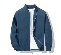 XiaoYouYu Chaqueta bomber para hombre, moderna, elegante, ligera, cortavientos, para primavera y otoño, chaquetas casuales para hombre, Azul Real, X-Large