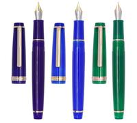 XIAOYU 3PCS Jinhao 82 pluma estilográfica acrílica, plumín de iridio con detalles dorados y convertidor de tinta, pluma clásica de escritura fluida y transparente, plumín fino (0,5 mm)