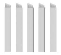 Xiaoyu agujas de microblading 50PCS, manual de maquillaje permanente bisel de ceja de ceja de tatuaje para plumas de tatuaje de ceja, blanco, 11 pin