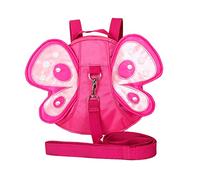 Xiaoyu bebé mariposa con alas caminando arnés de seguridad riendas niño niño mochila mochila bolsa, rosa