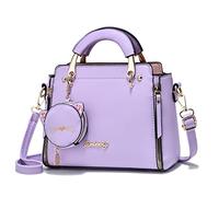 Xiaoyu Bolsos y bolsos de moda para mujeres señoras cuero con asa superior Satchel bolsos de hombro pequeños Totes, Morado