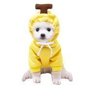 XIAOYU Cachorro Perro con Capucha Gatos Sudaderas con Capucha Ropa para Mascotas Elegante Sudadera de Frutas para Perro Gato Mascotas pequeñas Medianas, plátano, S