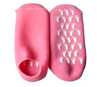 Xiaoyu calcetines de gel de spa para suavizar la piel agrietada hidratación de los pies cuidado exfoliantes botines de tacón seco pedicura - rosa roja