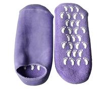 Xiaoyu calcetines de gel de spa para suavizar la piel agrietada hidratación de los pies cuidado exfoliantes botines de tacón seco pedicura - morado