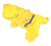 Xiaoyu Chaqueta Impermeable para Perro de Mascota con Chubasquero Impermeable y Tiras Reflectantes de Seguridad Ajustables para Perro, Amarillo, XL