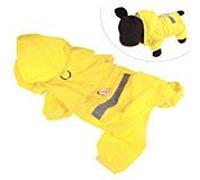 Xiaoyu Chaqueta Impermeable para Perro de Mascota con Chubasquero Impermeable y Tiras Reflectantes de Seguridad Ajustables para Perro, Amarillo, M