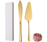 XIAOYU cuchillos de pastel de boda de acero inoxidable y trajes de servicio, trajes de corte de pasteles de boda, fiestas, pasteles de cumpleaños, entrega de novias, aniversario, paquete 2