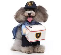 XIAOYU Disfraz de Halloween para mascotas, perro y gato, divertido disfraz de Halloween, Navidad, fiesta, ropa para perros pequeños, gato, cosplay, disfraz de cartero, talla M