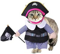 XIAOYU Disfraz de perro pirata para mascotas, ropa de gato para perro, gato, Halloween, Navidad, fiesta, cosplay, XL
